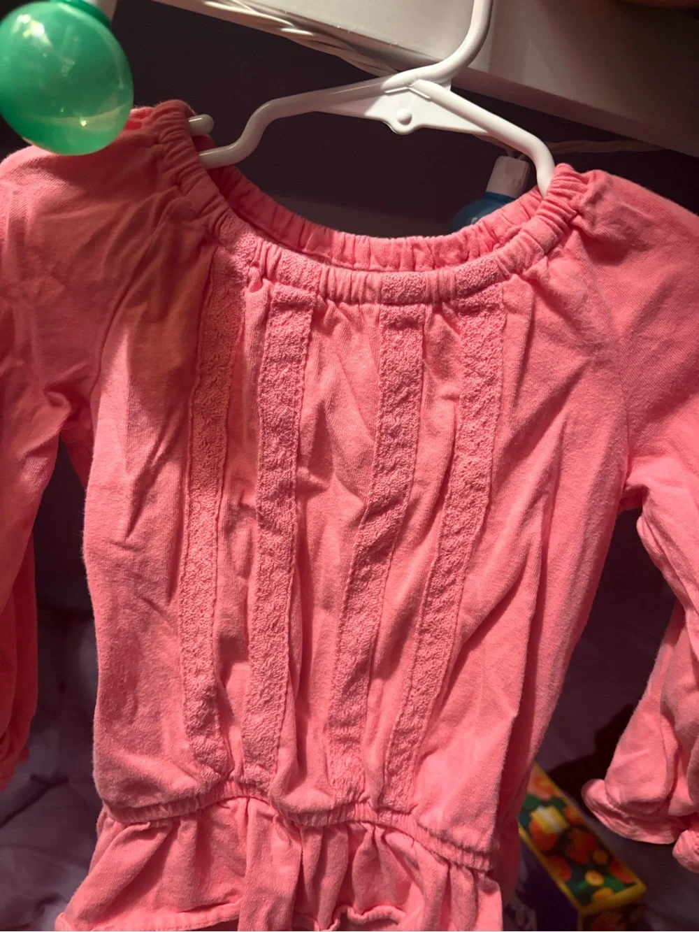 The Children's Place size 3t pink Long Sleeve Ruffle Hem Top